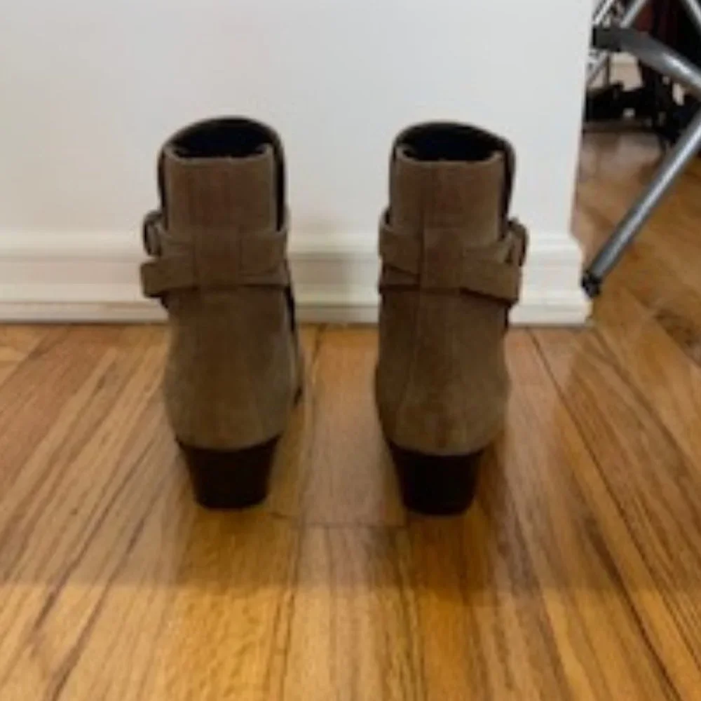 YSL 'West Jodhpur' Heeled Suede Ankle Boots - Size US 7/7.5 (EU 38) - Picture 2 of 7